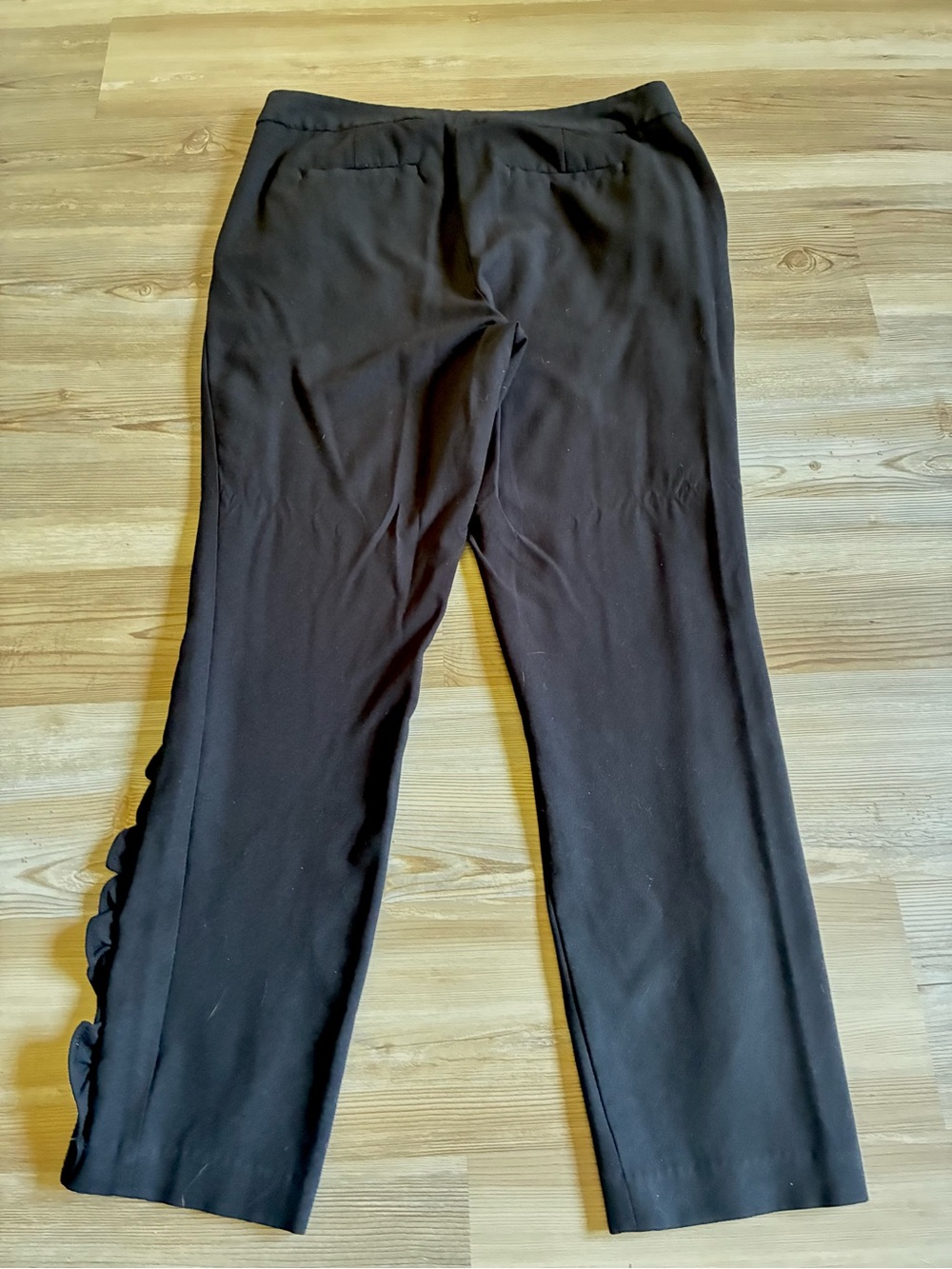 Cynthia Rowley Ruffle accent dress pants Black Womens 8 Career Stretchy Staple - Picture 4 of 11